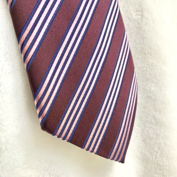 Ermenegildo Zegna Tie - Pink/Navy/Maroon pattern - Picture 4 of 5